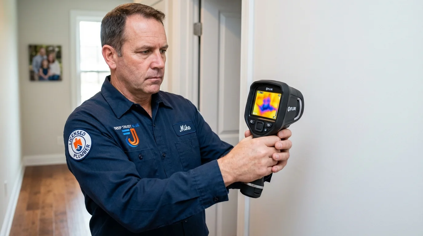 Thermal imaging leak detection by Johns Plumbing LLC in Falmouth